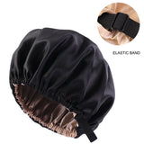 New Satin Hair Cap For Sleeping Invisible Flat Imitation Silk Round Haircare Women Headwear Ceremony Adjusting Button Night Hat