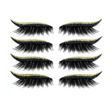 2 In 1 Eyeliner False Eyelashes Sticker Double Eyelid Line Patch Reusable Waterproof Makeup Glitter Shiny Eyeliner Stickers