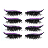 2 In 1 Eyeliner False Eyelashes Sticker Double Eyelid Line Patch Reusable Waterproof Makeup Glitter Shiny Eyeliner Stickers