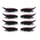 2 In 1 Eyeliner False Eyelashes Sticker Double Eyelid Line Patch Reusable Waterproof Makeup Glitter Shiny Eyeliner Stickers