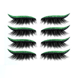 2 In 1 Eyeliner False Eyelashes Sticker Double Eyelid Line Patch Reusable Waterproof Makeup Glitter Shiny Eyeliner Stickers